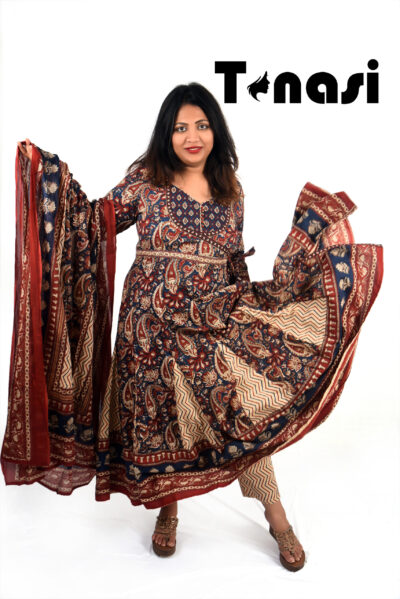 3 PC Cotton Anarkali Kurti Set